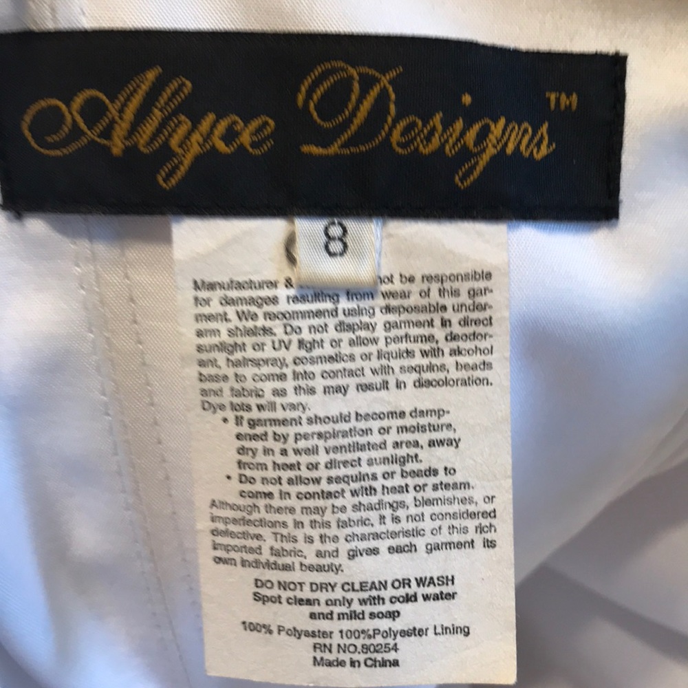 Alyce Designs White Chiffon Evening Gown size 8 - Picture 2 of 16